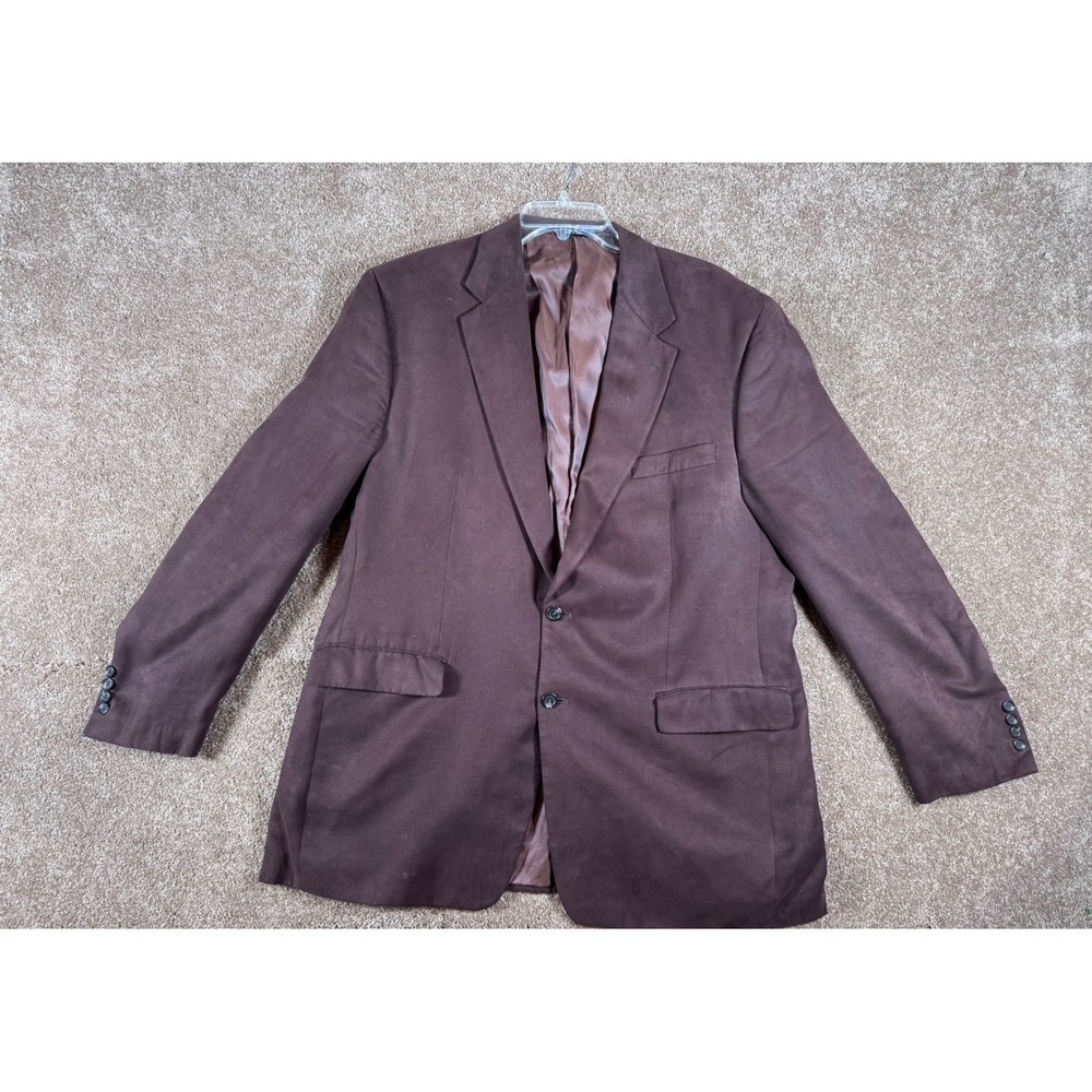 Mens Chaps Brown Suede Blazer Sport Coat Jacket‎ Size 46L